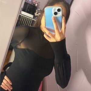 Sheer long sleeve top